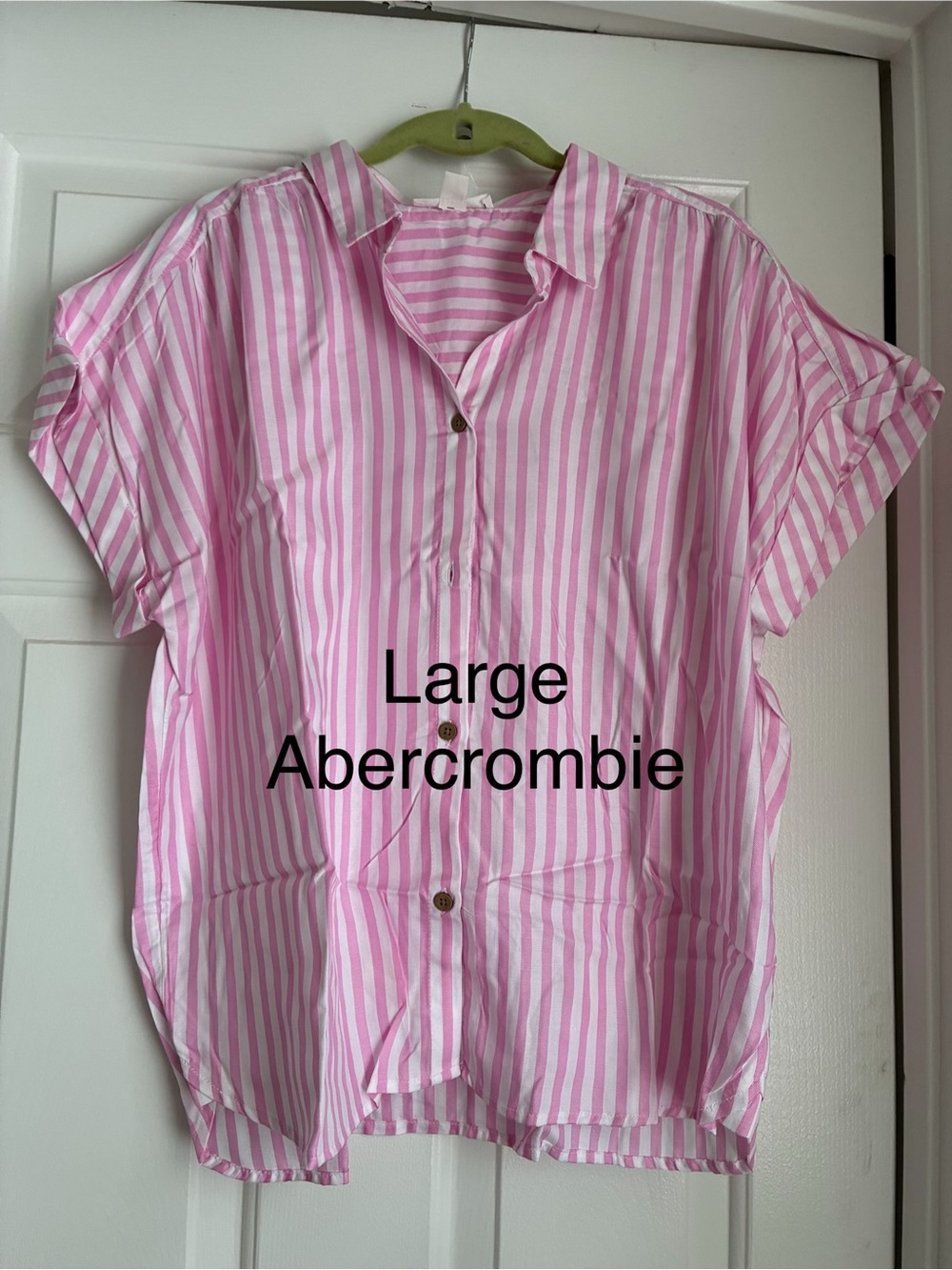 Abercrombie & Fitch Pink and White Striped Button-Down Shirt